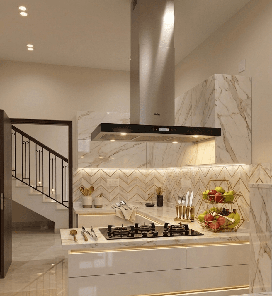 U-shaped modular kitchen