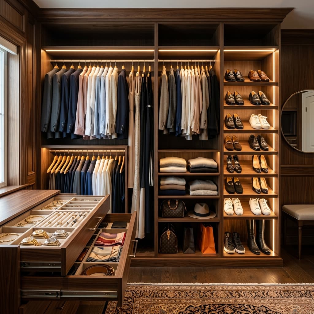 Internal Wardrobe Configuration with Shelves
